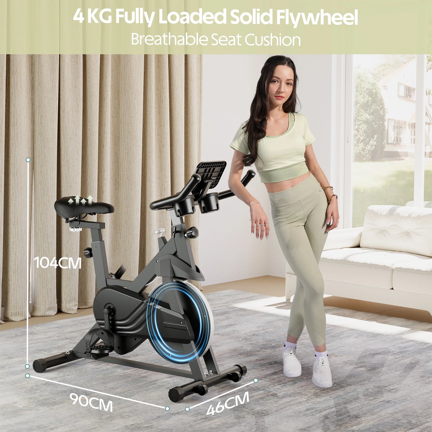 Hometrainer – Fitnessfiets – Trainingsfiets – Cardiofiets – Magnetische Weerstand – Verstelbaar Zadel – LCD-Display - Zwart