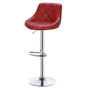 Adjustable Bar Stool - Bar Stool - Bar Stools with Backrest - Footrest - Chrome Steel - Ergonomic Design - Black Velvet