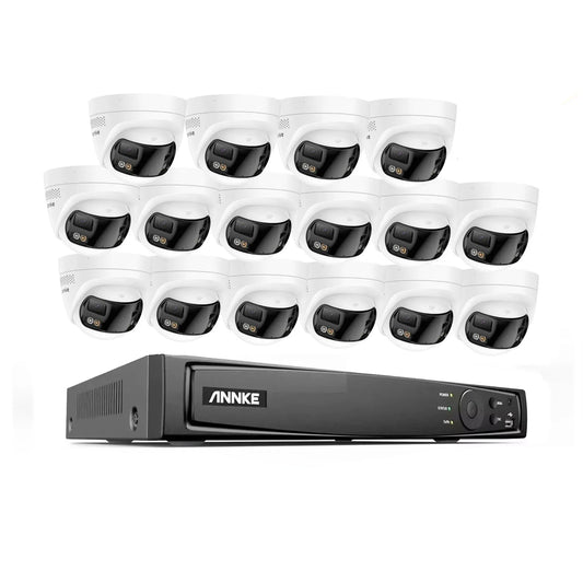 16-kanaals IP beveiligingscamera set – Bewakingscamera – Beveiligingscamera – CCTV camera – Dome camera – 8MP 4K Ultra HD Resolutie – Panoramisch 180° Gezichtsveld