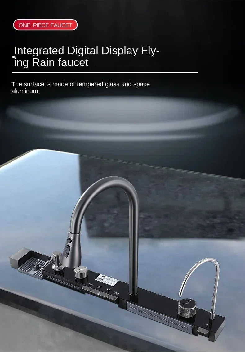 Keukenkraan – Spoelbak – Mengkraan – Digitale Kraan – Ingebouwde Zeeppomp – RVS 304 – 75x46 cm – Diepe Enkele Kuip