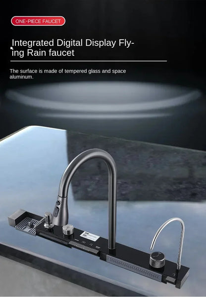 Keukenkraan – Spoelbak – Mengkraan – Digitale Kraan – Ingebouwde Zeeppomp – RVS 304 – 75x46 cm – Diepe Enkele Kuip