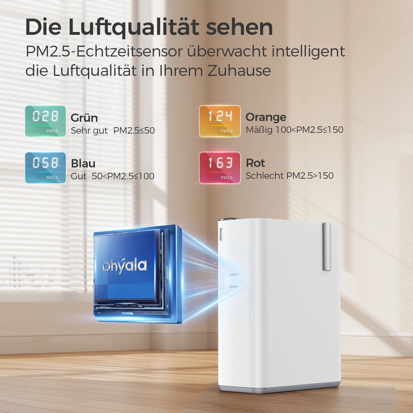 2 in 1 - Luchtreiniger – Luchtbevochtiger – Air Purifier – Luchtfilter – Compact – Stil Tot 35 dB – Geschikt Voor 21-30 m² - 80W - 120V