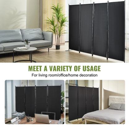 Room Divider - Partition Wall - Screen Partition - Partition Room Divider - 4 Panels - Adjustable in Size &amp; Height Freestanding - Foldable - for Office - Home - Black