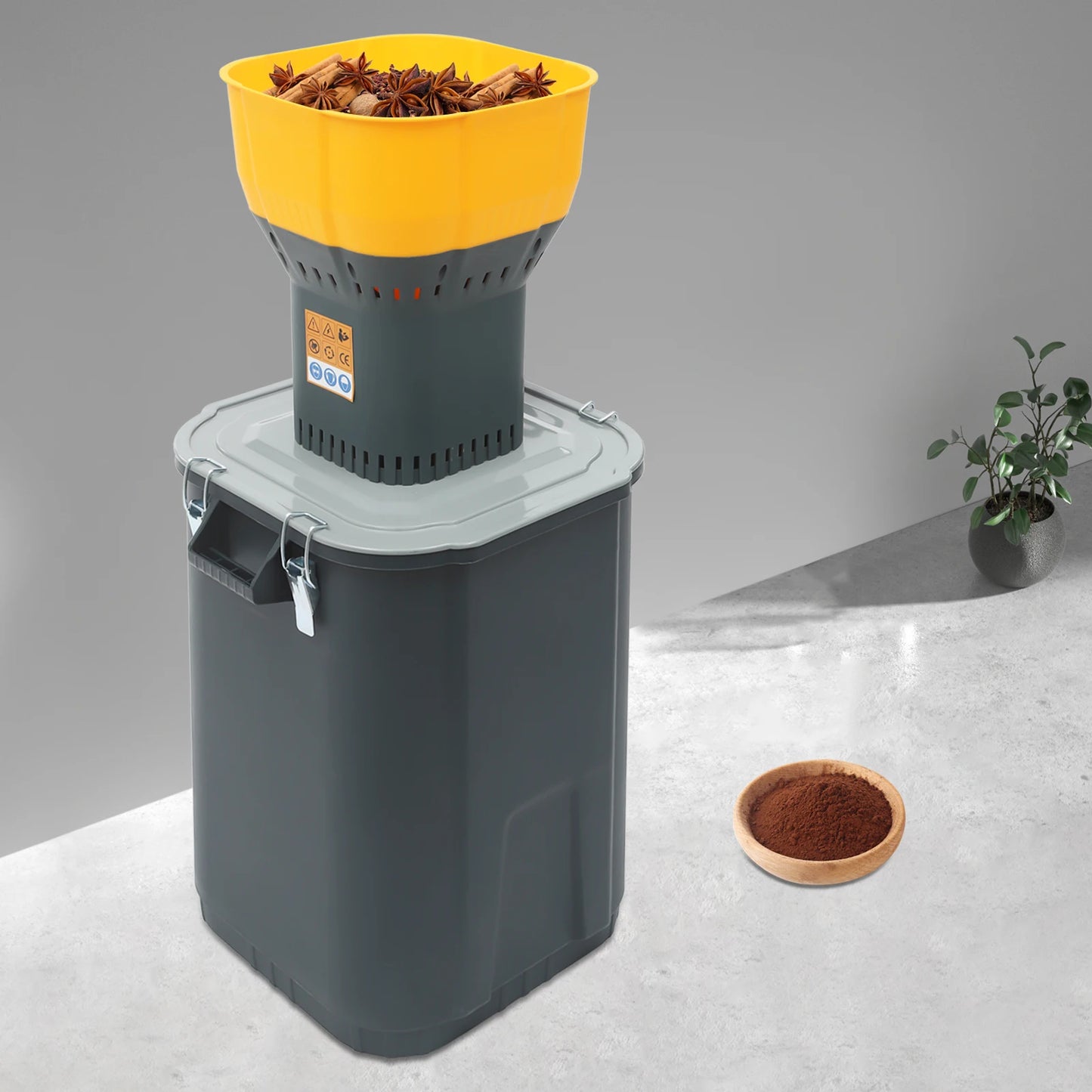 Elektrische Graanvermaler – Graanmolen – Korenmolen – Voermolen – Molen Voor Granen – Groene Variant – 55L Opslagcapaciteit – 1300W Krachtige Koperen Motor