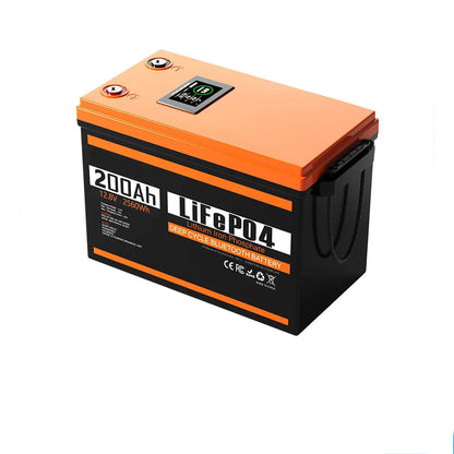 12V Lithium Accu – LiFePO4 Accu – Boot Accu – Kampeer Accu – Backup Accu – 200Ah Capaciteit – IP67 Waterdicht