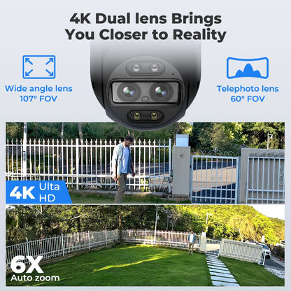 Beveiligingscamera 4K – Buitencamera – IP Camera – PTZ Camera – Slimme Camera – Bewegingsvolging – 6X Zoom