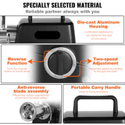 Elektrische Gehaktmolen - Voor alle soorten Vlees - Vleesmolens - worstenmaker - 2 Messen 3 Maalplaten - 6575W - 419LBS/H - Keukenmolenmachine - Zwart
