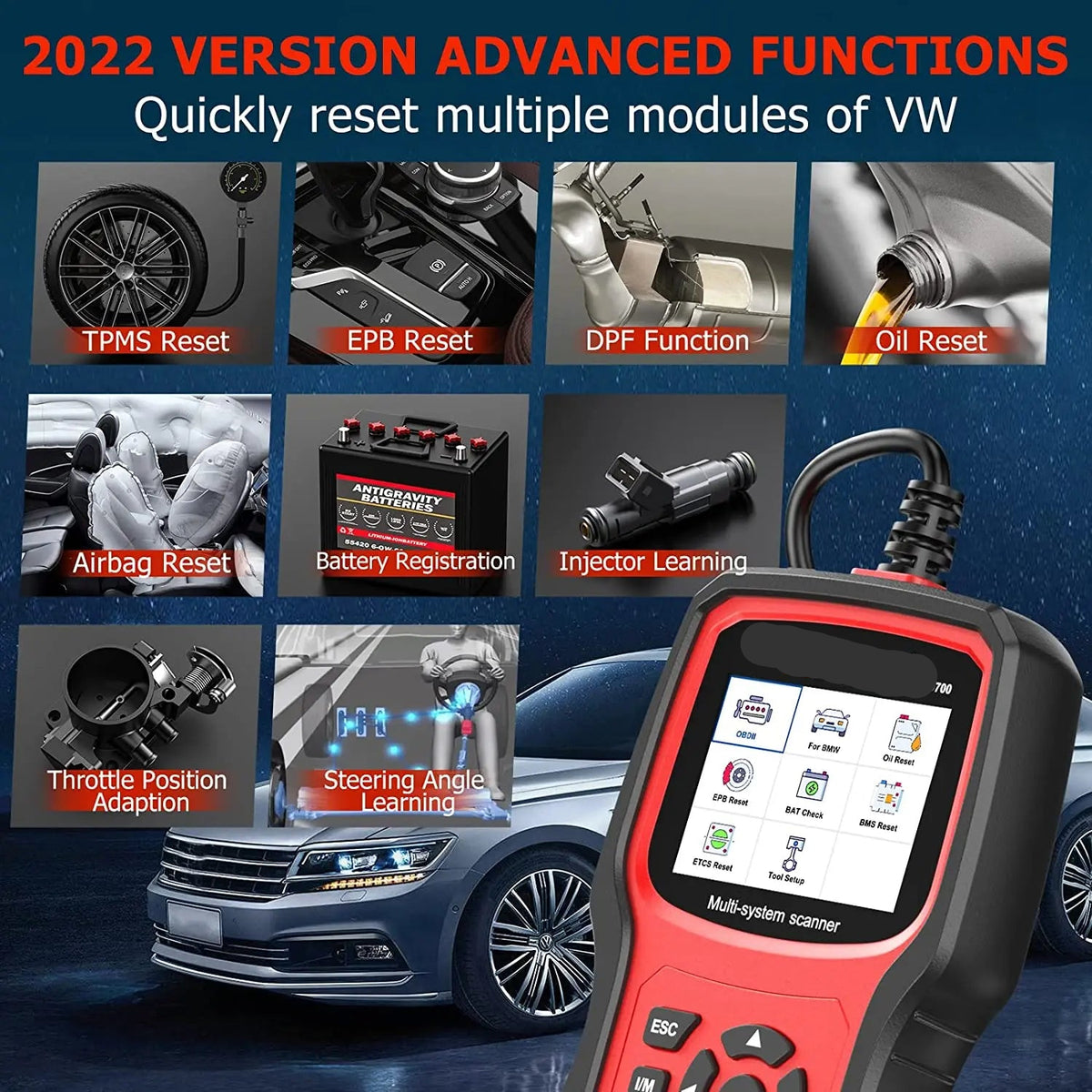 OBD2 Scanner - Uitleesapparatuur Auto - Storing Verwijderen - Diagnosecomputer - Volledige systeemdiagnose - Diagnose Auto - Autodiagnosetool - Zwart - QUORE