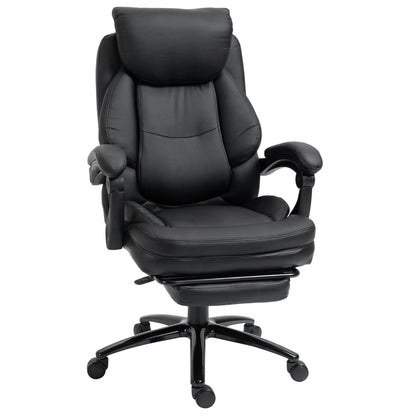 Bureaustoel – Ergonomische Stoel – Office Chair – Draaistoel – Gamingstoel – Verstelbare Zithoogte – Kantelbare Rugleuning Met Voetensteun - Zwart - QUORE