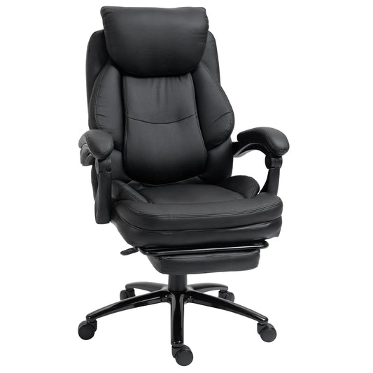 Bureaustoel – Ergonomische Stoel – Office Chair – Draaistoel – Gamingstoel – Verstelbare Zithoogte – Kantelbare Rugleuning Met Voetensteun - Zwart - QUORE