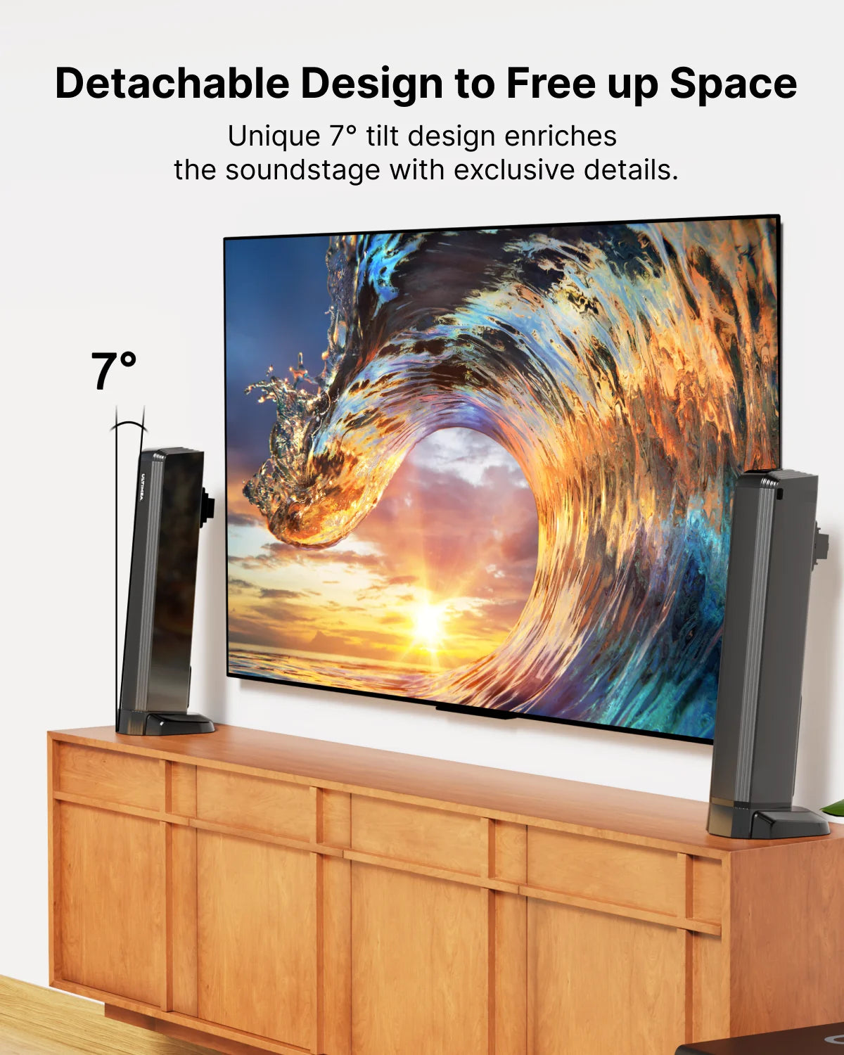 Soundbar - 2-in-1 - 4.1 Soundbar for TV - Detachable soundbar - Speakers - Speaker cables - Speaker - Stereo - BT 5.3 - 280W - 99dB - Black