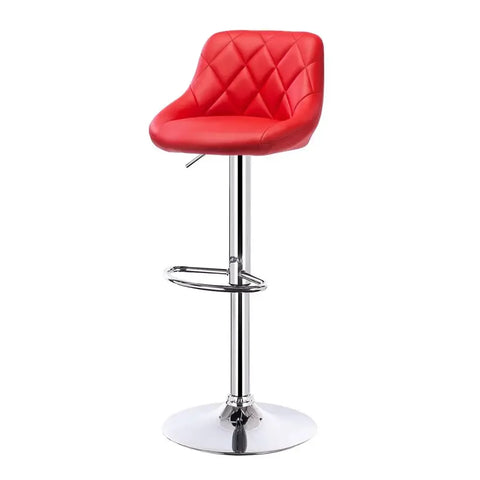 Adjustable Bar Stool - Bar Stool - Bar Stools with Backrest - Footrest - Chrome Steel - Ergonomic Design - Black Velvet