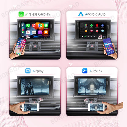 Draadloze CarPlay Adapter – Android Auto Interface – Bluetooth Interface – Mirror Link Module – GPS Navigatie Module – Voor Audi A8 2012-2018 7" – Plug & Play – Draadloze Connectiviteit