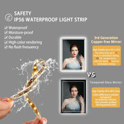 Badkamerspiegel - Badkamerspiegel met Verlichting - LED - Antifog Functie - 3 Kleurinstellingen - IP65 Waterdicht - Horizontaal/Verticaal - 71.12x91.44cm - Zilver