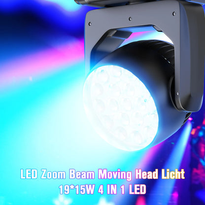 Moving Head Lichtset – DJ Verlichting – Podiumverlichting – RGBW LED Lamps – Zoom Effect – 4 Stuks EU Plug – 200W Vermogen – 7°-60° Zoomfunctie