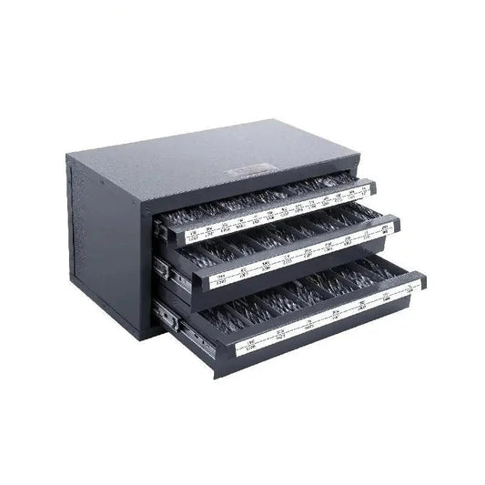 Boorbitdispenser - 29 stuks - Drie-laden boormachine organizer - Hoogwaardig materiaal - Poedercoating - Zwart - QUORE