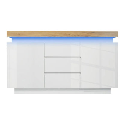 Opbergkast – Opbergmeubel – Kast Met Lades – Opbergmeubel Met Planken – Hoogglans Afwerking – LED Verlichting