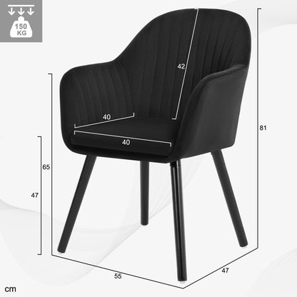 Draaibare Eetkamerstoelen – Keukenstoelen – Stoelen Met Armleuningen – Comfortabele Stoelen – Fluwelen Stoelen Blauw – 360° Draaibaar – Stevige Metalen Poten