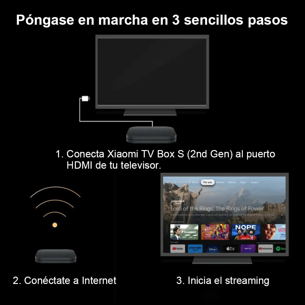 Xiaomi - TV Box Android - TV Box Android 4k wifi - TV Box - Media Player 4K Ultra HD Google TV Dolby Vision HDR10+ - Mi TV Box S 2nd Gen-EU