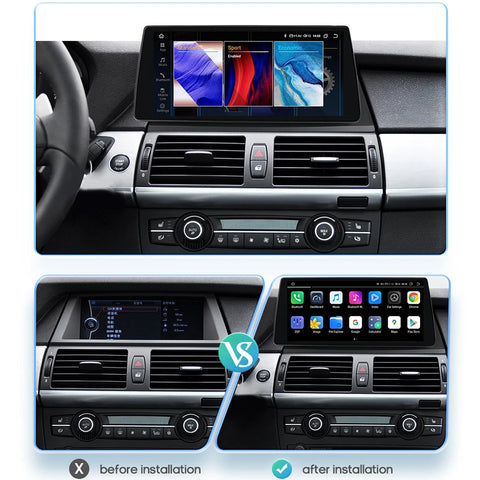 CarPlay - Multimedia Autoradio - Car CarPlay Scherm - Autoradio - Android Auto Multimedia - 07-10 8G 256G CCC - Intelligent Scherm - voor BMW X5 E70 X6 E71 CCC CIC -Auto 4G RDS SWC