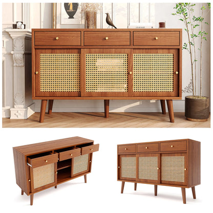 Kast – Sideboard – Opbergkast – Dressoir – Walnootkleur – Verstelbare Planken – 120x40x78 Cm