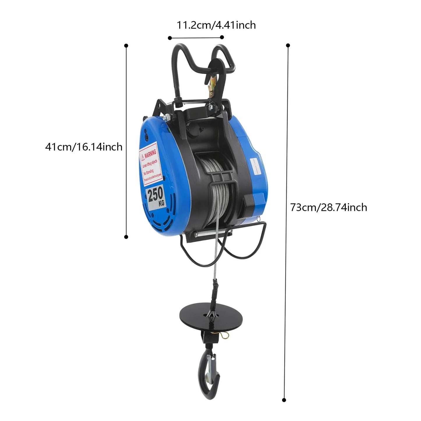 Elektrische Takel – Elektrische Hijskraan – Elektrische Kraan – Takel Hijstoestel – 1500W Vermogen – 250 Kg Capaciteit