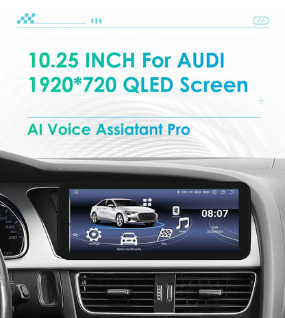 Hizpo AI Voice WIFI 4G-LTE Android 13 Car Radio for Audi A4 A5 B8 S4 S5 2009-2016 Multimedia Video Player GPS 2din BT Autoradio