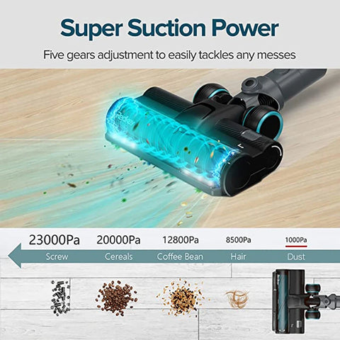 Steelstofzuiger Draadloos - Steelstofzuiger - Stofzuiger - Steelstofzuiger Snoerloos - Krachtige Zuigkracht - 23kPa - 25.2V - 2500mAh - 400W - Zwart