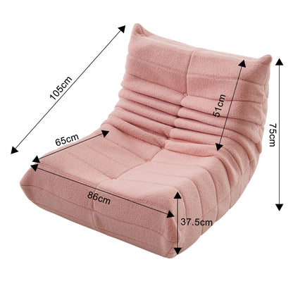 Vloerzitzak – Zitzak – Loungestoel – Poef – Bodemstoel – Beige – Teddyvelours – Ergonomisch Met High-Density Schuimvulling