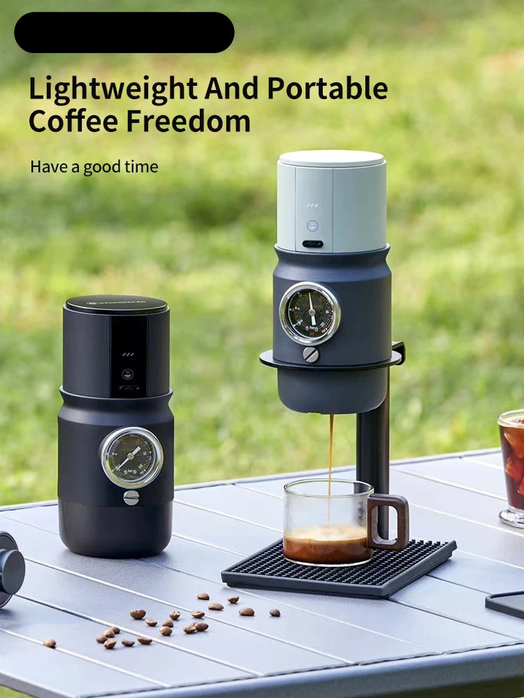 Draagbare Espressomachine – Mobiele Koffiemachine – Reis Espressomaker – USB-C Oplaadbaar – Aluminium Behuizing – 1800mAh Batterij