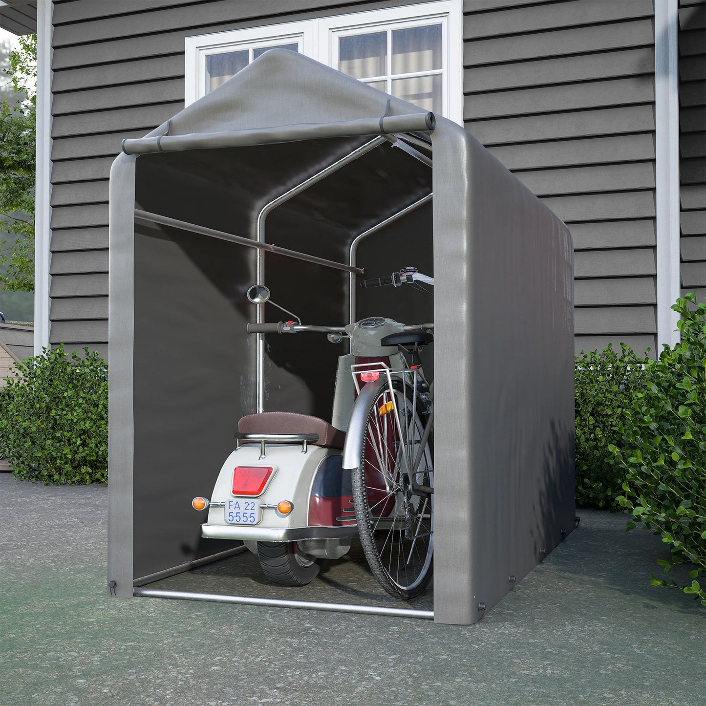 Berging Garage – Fietsenberging – Tuinkast – Opbergbox – Opbergruimte – Verzinkt Stalen Frame – Waterdichte Nylon Hoes