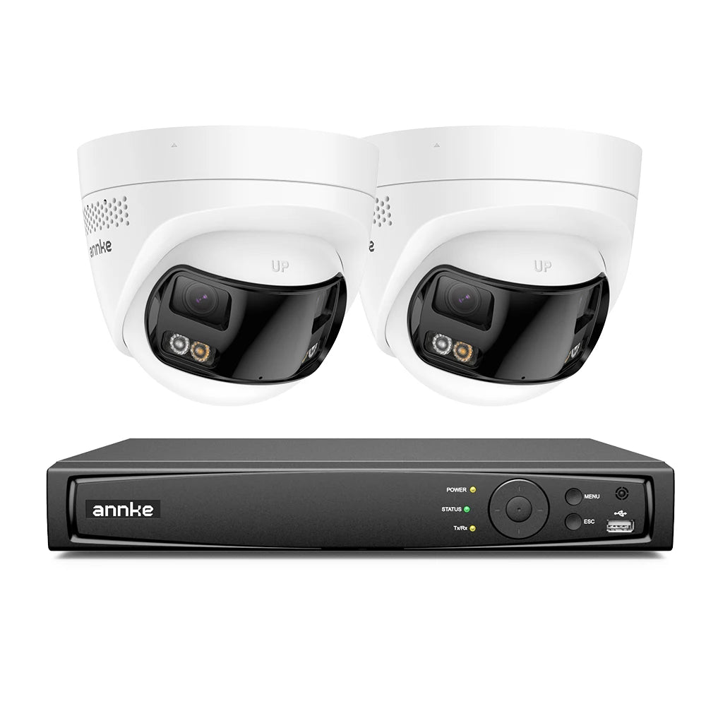 ANNKE 8MP 4K Security Camera Dual Lens 8CH NVR Ultra HD POE Ai Human Detection CCTV Video Surveillance Kit 180 Degrees Panoramic
