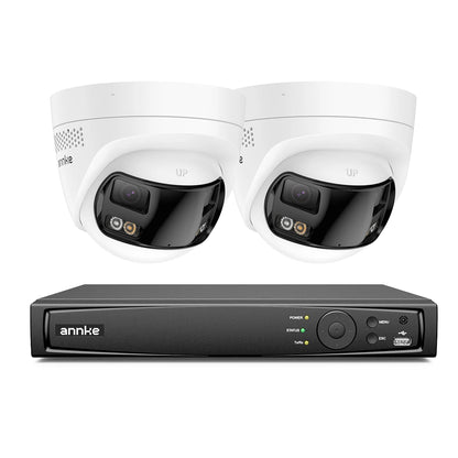 ANNKE 8MP 4K Security Camera Dual Lens 8CH NVR Ultra HD POE Ai Human Detection CCTV Video Surveillance Kit 180 Degrees Panoramic