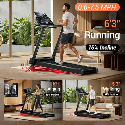 Loopband – Treadmill – Hardloopband – Fitnessapparaat – Trainingsmachine – Inklapbaar Design – 12 km/u Max Snelheid – 12 Programma’s