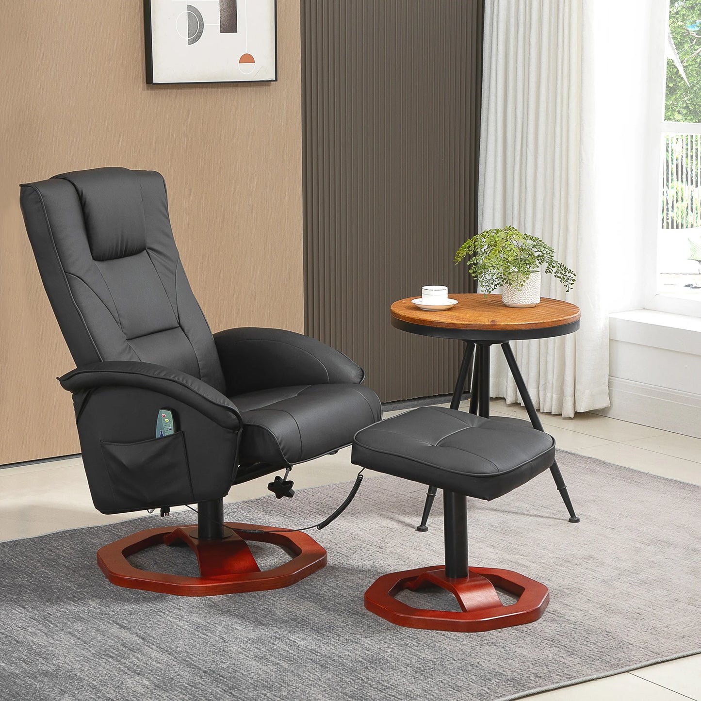 Massagefauteuil – Massagestoel – Relaxzetel – Fauteuil Met Voetensteun – 10 Massagepunten – Verstelbare Rugleuning 110°-135°