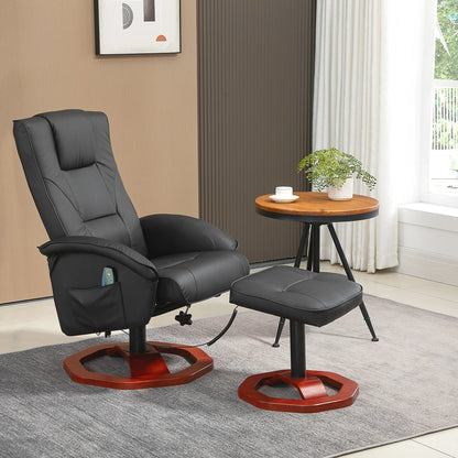 Massagefauteuil – Massagestoel – Relaxzetel – Fauteuil Met Voetensteun – 10 Massagepunten – Verstelbare Rugleuning 110°-135°