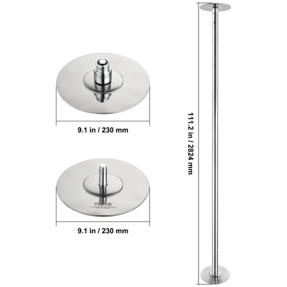 Vevor - Dance Pole - Stripping Pole - Pole Dancing - Dance Bar - 45mm Heavy-Duty - Stainless Steel