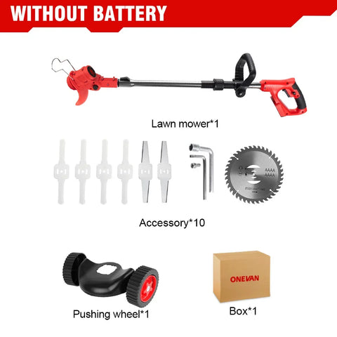 Elektrische grasmaaier - Grastrimmer - Accu Grasmaaier - Grastrimmer met Accu - Elektrische Grasmaaier - Snoerloze Grastrimmer - Opvouwbaar - Verstelbaar - Zonder Accu