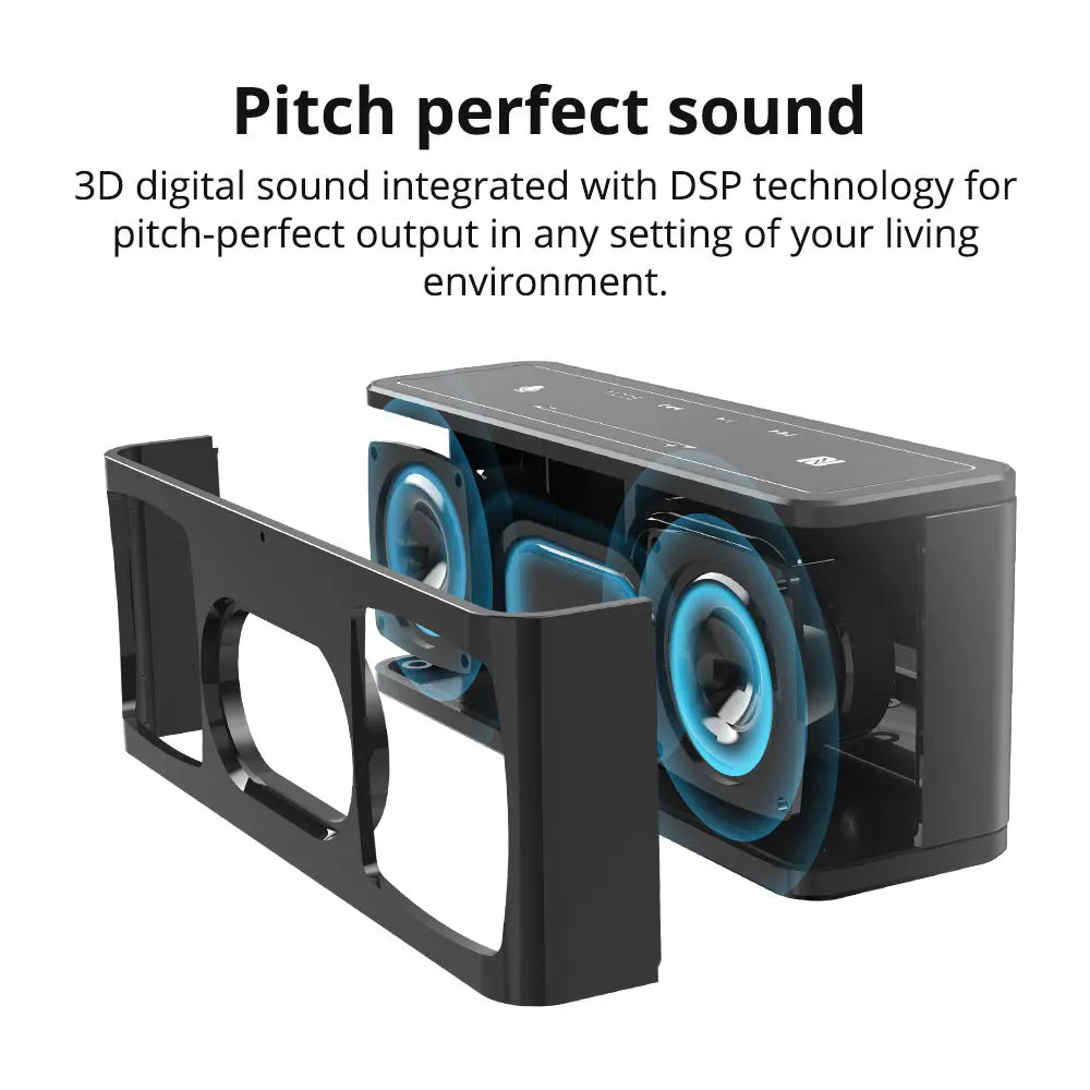 Bluetooth Speaker - Party Speaker - 40W - Draadloze - Draagbare - Touchbediening - 25 Uur Speeltijd - Voor Thuis & Reizen - Zwart