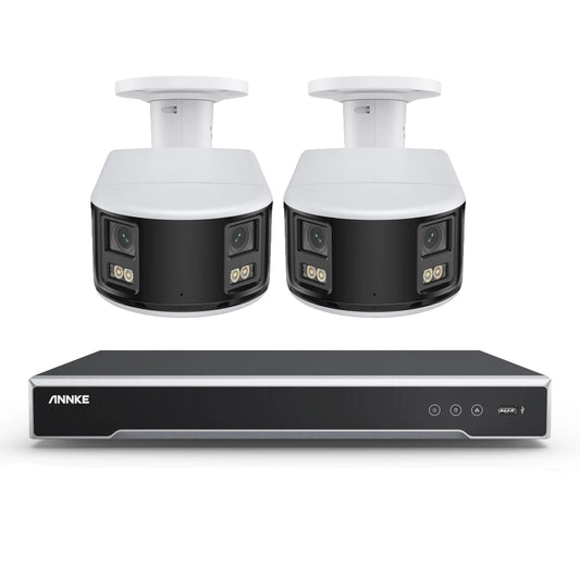 8-kanaals IP Beveiligingscamera Set – Beveiligingssysteem – Camerasysteem – IP Camera – CCTV Set – 8MP Resolutie – 180° Panoramisch Zicht