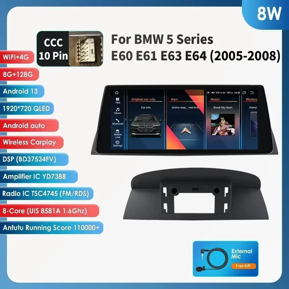 Carplay Radio – Autoradio Multimedia Systeem – Android Auto Navigatie – 4G Verbinding – 10,25 Inch QLED Touchscreen – Android 14 Besturingssysteem