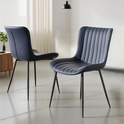 Black PU Dining Chairs, Set of 4 – Modern Faux Leather Armchairs for Kitchen & Dining Area