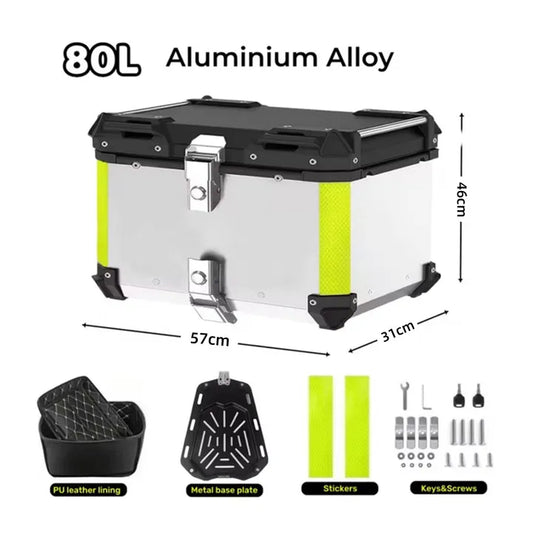 Motorhelm Koffer – Motorkoffer – Helmkoffer – Topkoffer – Motor Bagagekoffer – 80L Inhoud – Lichtgewicht Waterdicht Aluminium