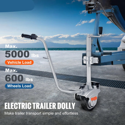 Elektrisch Neuswiel – Gemotoriseerd Neuswiel – Caravan Mover – 12V Motor - 5000lbs Trekcapaciteit - 22 ft/min Snelheid - Trailer Dolly - Verstelbare Hoogte - Caravan Mover - Trailer Verplaatser - Elektrische aanhanger - Geschikt voor Caravan & Boot