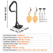 Hot Tub Leuning - Draaibare Hottub Leuning - Zijrail - Verstelbare Leuning - 360° Rotation - 6.75kg -  48-63 inch - Zwart