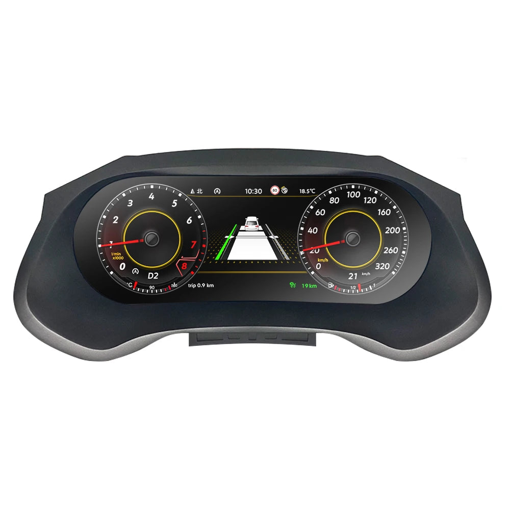 Digitale Dashboarddisplay – LCD Cluster – Digitaal Instrumentenpaneel – Auto Dashboard – Snelheidsmeter – Geschikt Voor Seat Leon 2013-2018 – 12,3 Inch HD IPS Scherm – Wireless CarPlay & HDMI Ondersteuning - QUORE