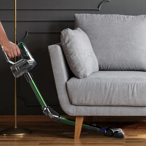 Handstofzuiger met Steel - Draadloze Steelstofzuiger - Draadloze stofzuiger - Afneembare Kruimelzuiger - Zakloze stofzuiger - 15kPa - HEPA - 150W - Groente