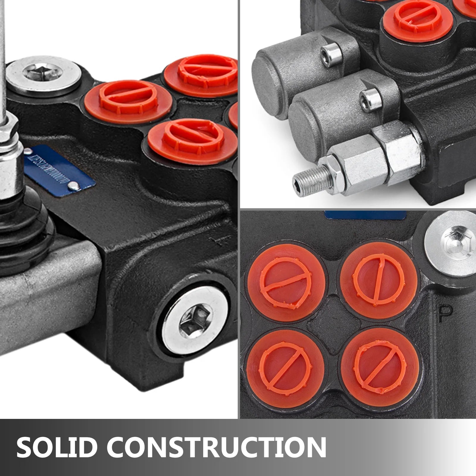 Hydraulische Regelklep -  Gietijzeren Constructie - Dubbelwerkend - Met Veerreturn - Geschikt voor - Tractoren en Houtklovers - 11 GPM - 3 -Spoelen - QUORE
