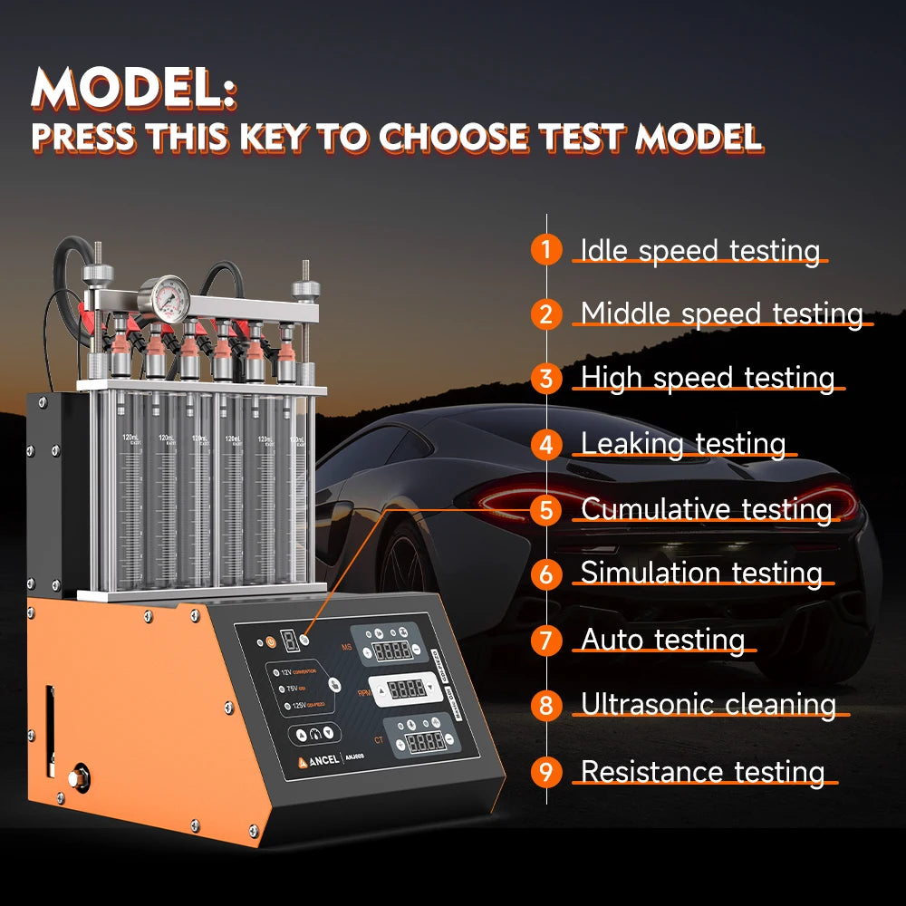 Brandstofinjector Reiniger – Injector Cleaner – Ultrasonische Reiniging – Injector Tester – On-Vehicle Reiniging – Motortoerental Simulatie
