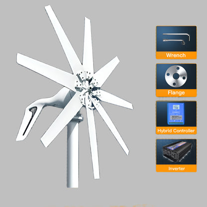 Windturbine – Horizontale Windmolen – Kleine Windgenerator – Duurzame Energie – 1000W Vermogen – Stil En Robuust - 24V - Off-grid systeem